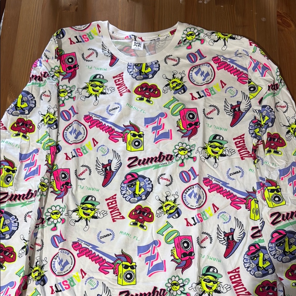Zumba Colorful Graphic Long Sleeve Shirt